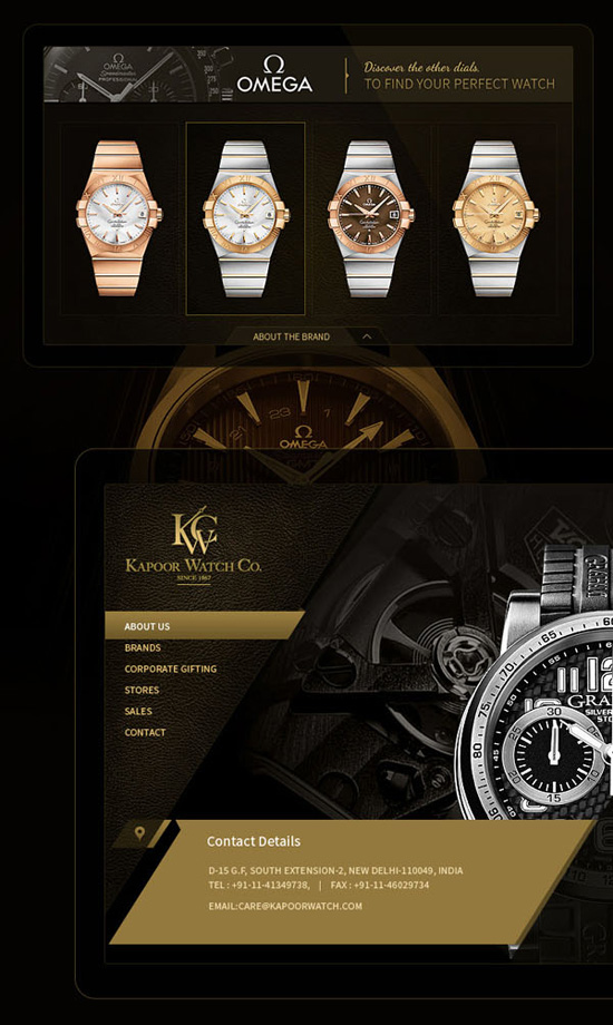 kapoor watch手表网页设计