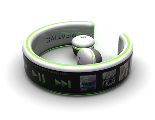 夜光绿MP3腕式手环设计