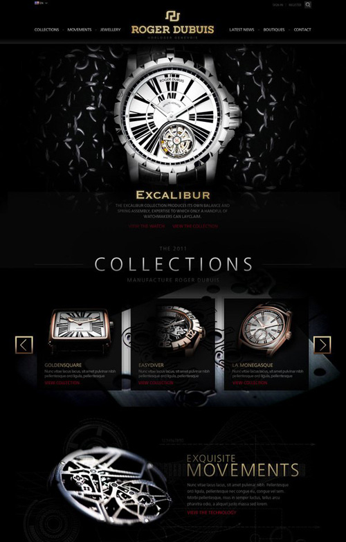 罗杰杜豪爵比手表网站设计