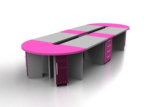 小型办公室积木式阵列组合办公桌设计