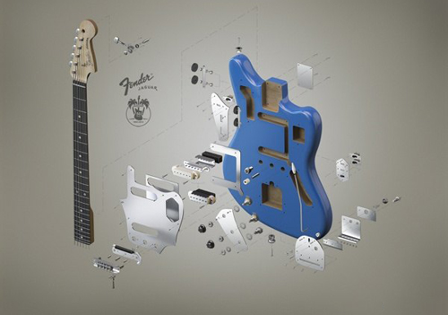 捷豹立标吉他零件组合设计